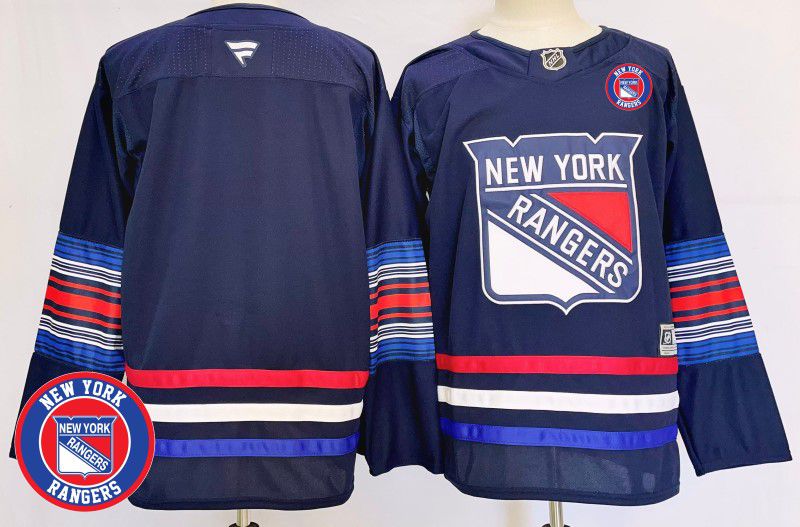 Men New York Rangers Blank Blue Fanatics 2025 NHL Jersey style 4